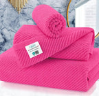 Hot Pink Towels for Bathroom by VOOVAMOVAS