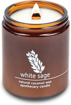 Hemlock Park White Sage Apothecary Hand-Poured Scented Candle | Crackling Wood by HemlockPark