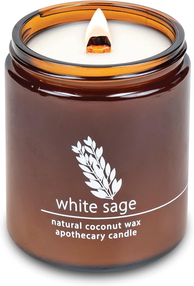 Hemlock Park White Sage Apothecary Hand-Poured Scented Candle | Crackling Wood by HemlockPark