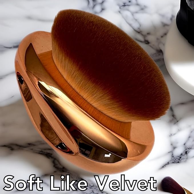 Foundation Brush Palm Makeup SOFT Kabuki Dome Shaped Face Body Shimmer Oil SPF - Image 8
