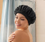 Reusable Shower Cap for Women, Large Waterproof Shower Bonnet - Image 5