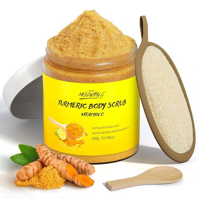 POP MODERN.C Turmeric and Vitamin C Body Scrub Remove Dead Skin Improve Dark by POPMODERNC