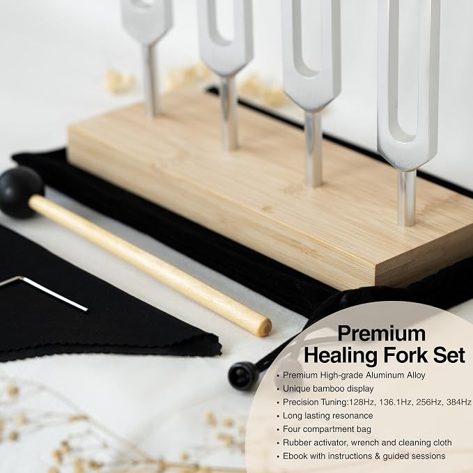 Tuning Forks for Healing Set – 128 Hz, 136.1 Hz, 256 Hz, 384 Hz Sound Healing - Image 2