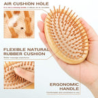 Bamboo Brush for Hair Growth Combetter, Natural Wood Brush, Mini Hair Scalp - Image 2