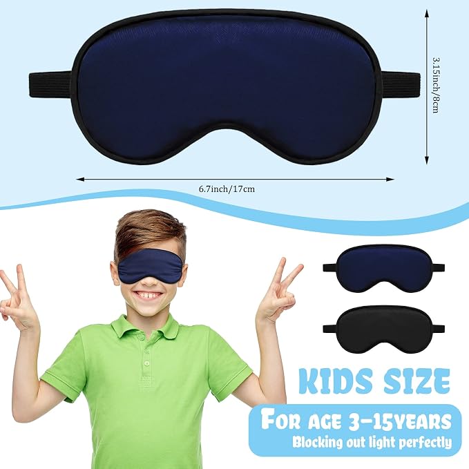Sintege 4 Pcs Silk Eye Mask for Sleeping Kids Soft Eye Cover - Image 5