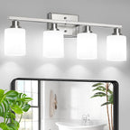 Unicozin 4-Light Bathroom Light Fixtures, Modern Brushed Nickel Vanity Light by Unicozin
