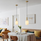 KCO Lighting Modern White Ribbed Pendant Light Small 1-Light Milk Glass Kitchen - Image 6