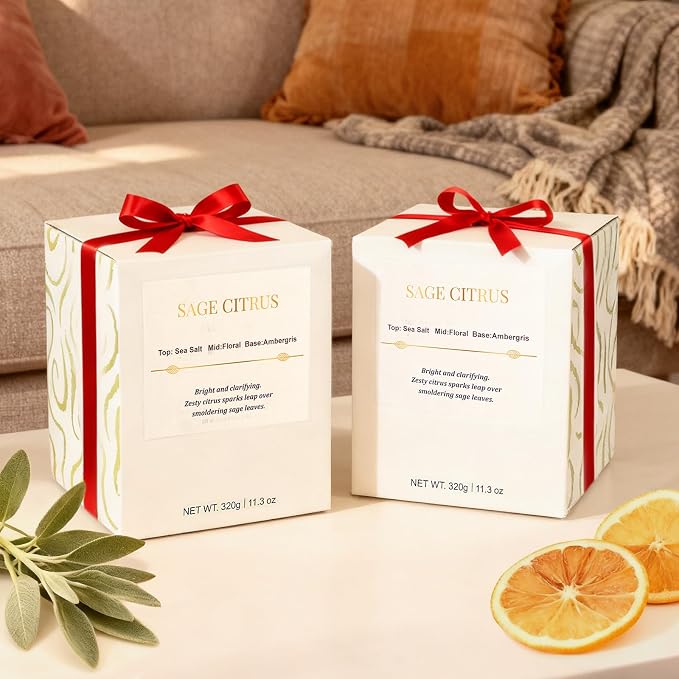 Scented Candles for Home, Wood Wick Sage Citrus Scented Candle, 22.6 oz 150 - Image 4