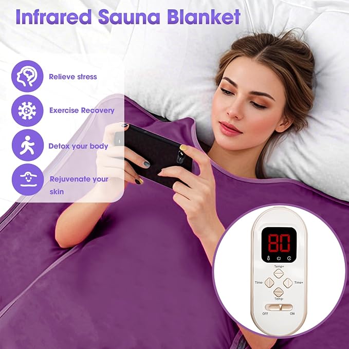 Natural Jade and Tourmaline Heat Far Infrared Sauna Blanket - Image 2
