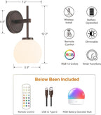 Oil Rubbed Bronze Wireless Rechargeable Wall Sconces Set of 2, Battery Operated - Image 2
