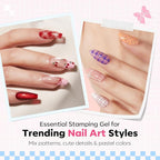 Modelones 16PCS Plaid Nail Stamping Kit – French Tip Stamper White Black - Image 2