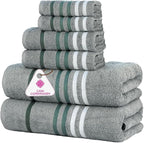CASA COPENHAGEN Exotic 6Pcs 100% Egyptian Cotton Designer Towels Gift Set- Pine by CASACOPENHAGEN
