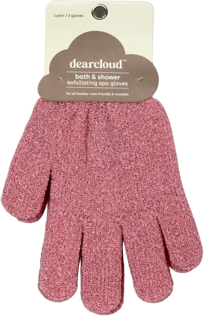 dearcloud Bath & Shower Exfoliating Spa Gloves – Reusable Exfoliating Body by dearcloud