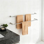 Towel Racks for Bathroom, NEWRAIN 30 inch Double Bath Towel Bar Wall Mounted - Image 4
