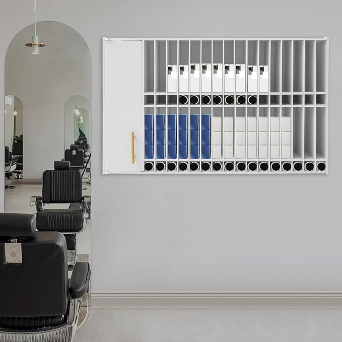 Professional Hair Color Organizer Rack, Wall Mounted Salon Storage Cabinet - Image 2