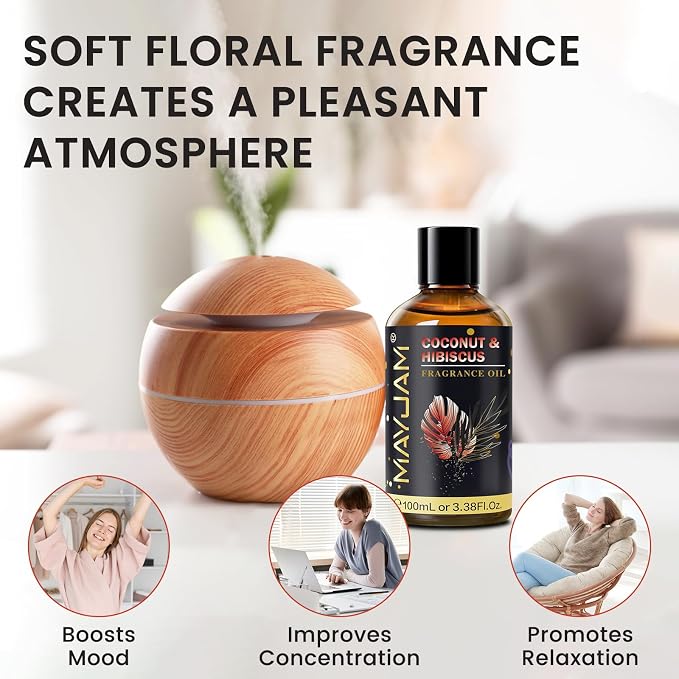 Coconut & Hibiscus Fragrance Oil Essential Oil, MAYJAM 3.38FL.OZ Coconut & - Image 5