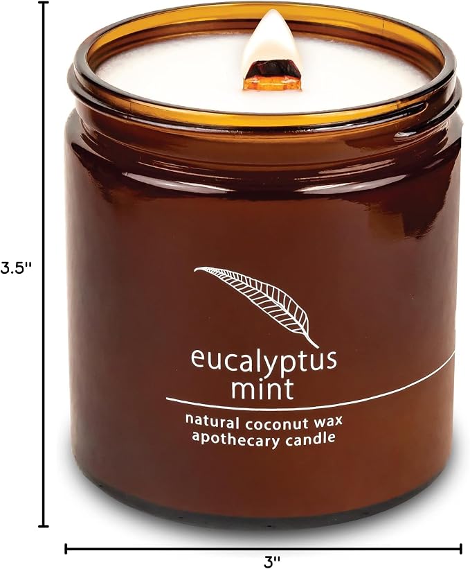 Hemlock Park Eucalyptus Mint Apothecary Hand-Poured Scented Candle | Crackling - Image 6