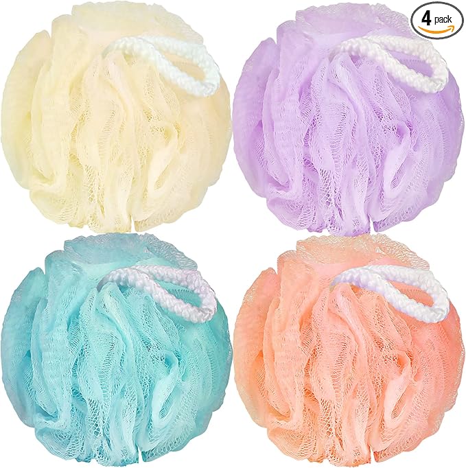 FARMOGA Bath Loofah Sponge Body Scrubber Shower Sponge Exfoliating Mesh Pouf by Farmoga