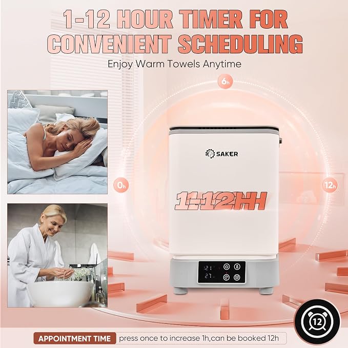 Saker Smart Foldable Towel Warmer – 30L Large Capacity, Adjustable Timer - Image 5