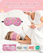 BeeVines Kids 100% Real Mulberry Silk Sleep Mask 2 Pack, Original Design Pure - Image 2