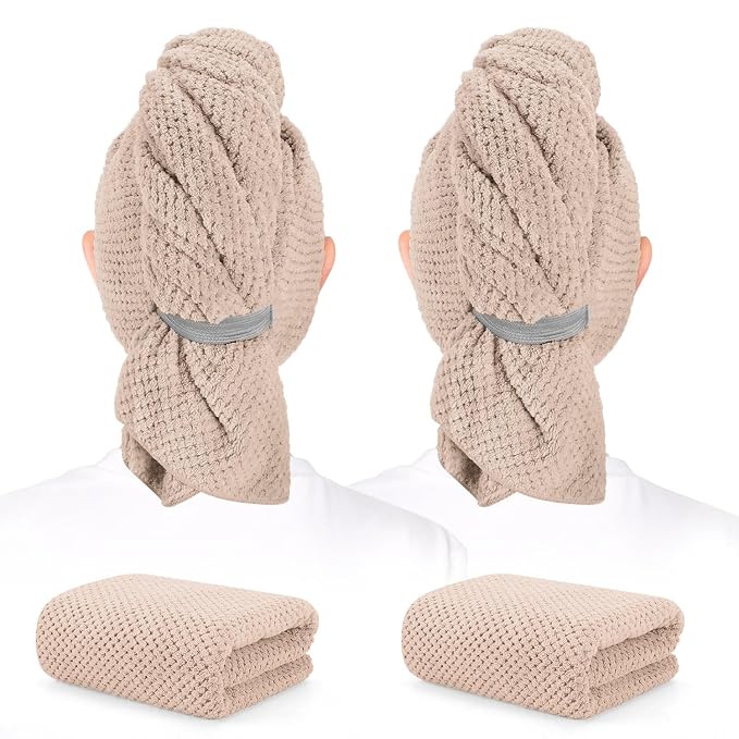 BEoffer 2 Pack Microfiber Hair Towel by BEofferDirect