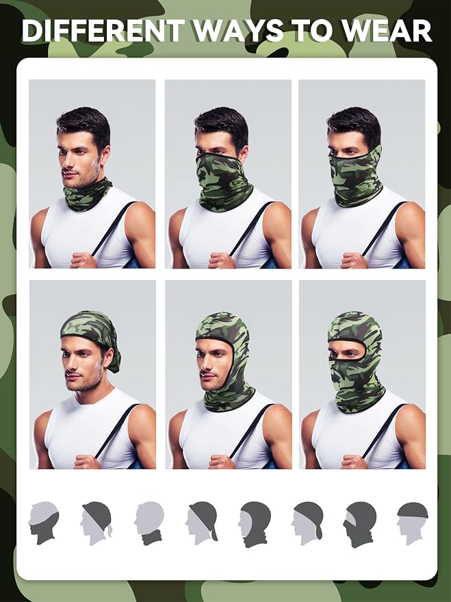 SATINIOR 6 Pcs Ski Mask Cover Balaclava Full Face Mask Summer Face Cover UV - Image 4