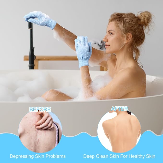 Cuffbow 90 Pcs 45 Pairs Exfoliating Double Sided Bath Gloves - Image 6