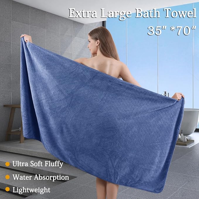 Ycosy 8-Piece Bath Towels Set, 2 Oversized Large Bath Sheet, 2 Hand Towels and - Image 2