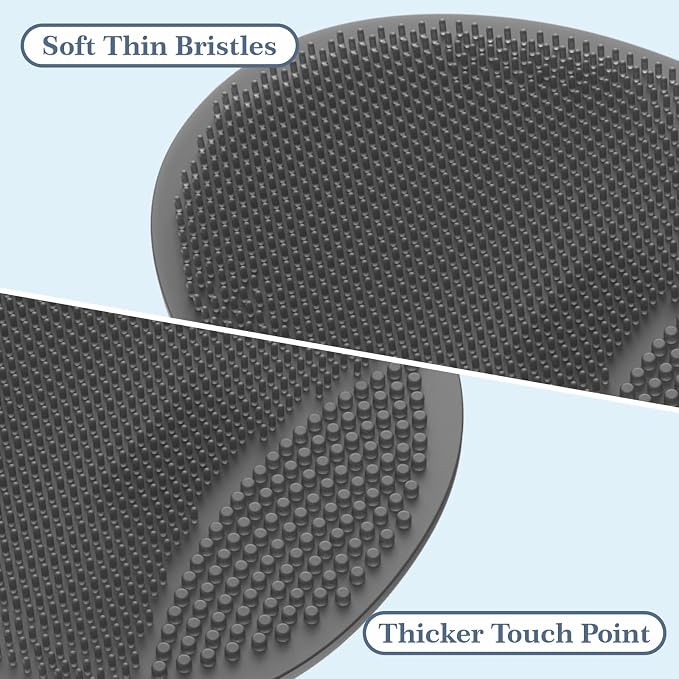 Manmihealth Silicone Back Scrubber & Shower Face Brush Set, Gentle-Cleaning & - Image 3