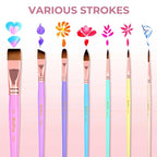 Nicpro 7pcs Face Paint Brush Set, Aesthetic Pastel Artist Paintbrushes - Image 4