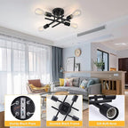 SunRider Industrial 4-Light Semi Flush Mount Ceiling Light Fixture, Modern - Image 8