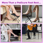 Pedicure Foot Rest, 6 Heights Adjustable Foot Stool, Metal Foldable Non-Slip - Image 5