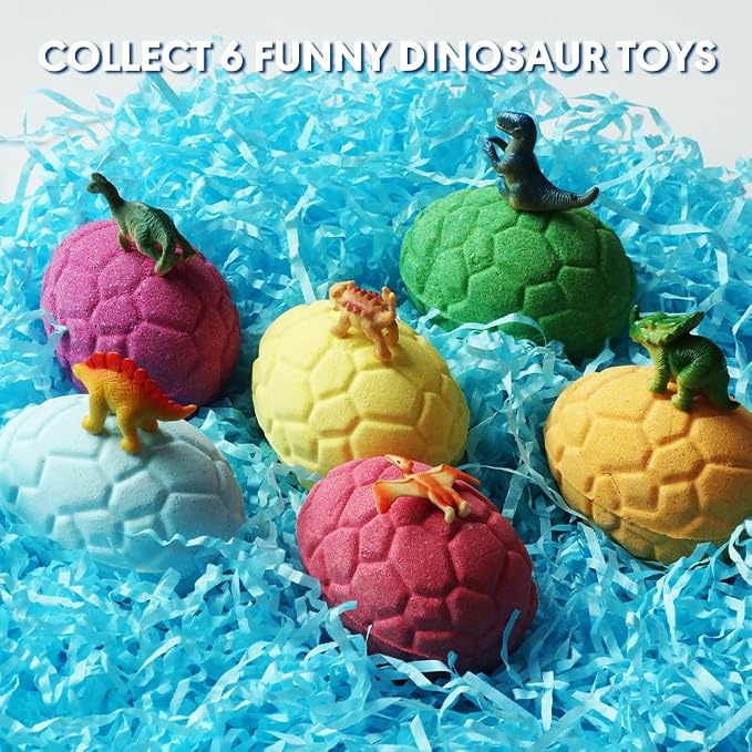 KAV Dinosaur Egg Bath Bombs for Kids – 6pc Fizzy Dino Bath Bomb Gift Set - Image 7