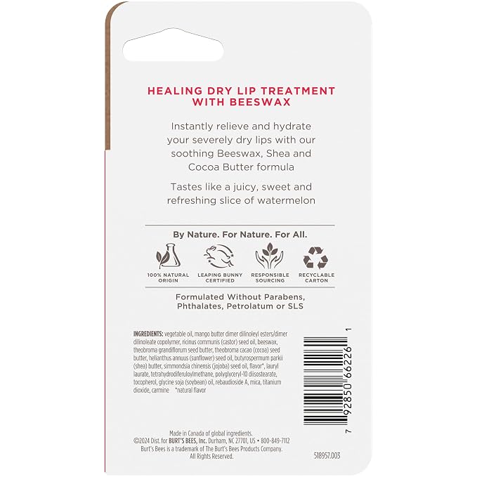 Burt's Bees Rescue Lip Relief, Watermelon, Hydrating Lip Balm - Image 12