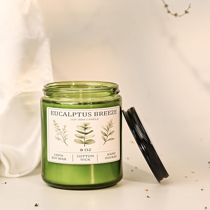 Eucalyptus & Mint Candles for Home Scented, 40 Hours Burn Soy Candle Gift for - Image 7