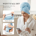 YFONG Large Hair Towel Wrap for Women, Super Absorbent Microfiber Hair Towel - Image 4