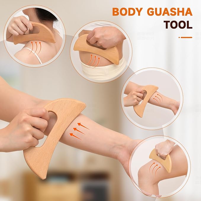 3-in-1 Wood Therapy Massage Tools Lymphatic Drainage Massager Maderoterapia Kit - Image 4