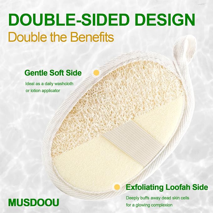 Natural Loofah Exfoliating Body Scrubber Pads, 24 Pack Dual Sided Shower Bath - Image 6