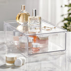 mDesign Plastic Stackable Bathroom Storage Organizer Bin Containers - Image 2