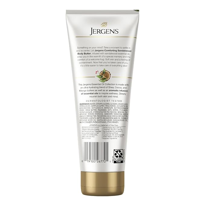 Jergens Sandalwood Body Butter Lotion, Moisturizer Infused - Image 10