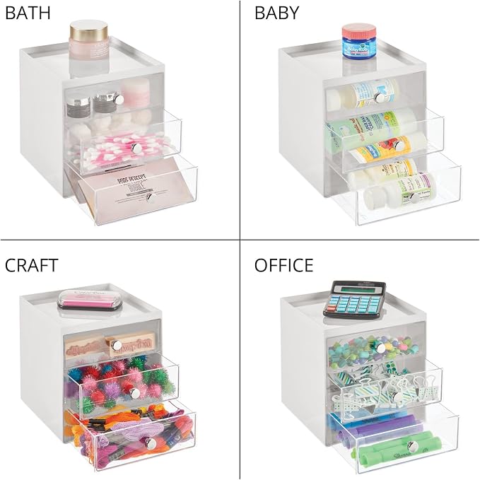 mDesign Plastic 3 Drawer Organizer - Image 5