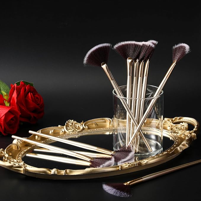 9 Pieces Facial Fan Mask Brushes, Soft Facial Applicator Brushes Tools - Image 5