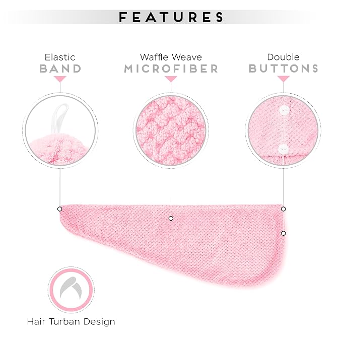 SimpleField 2 Pack Microfiber Hair Towel Wrap - Image 3
