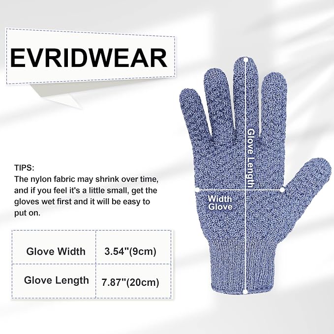 Evridwear Exfoliating Dual Texture Bath Gloves - Image 6