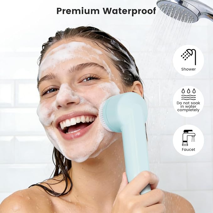 Facial Cleansing Brush with Dual Rotating, Electric Face Scrubber, 3 in 1 - Image 6