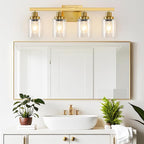Bathroom Vanity Light, 4-Light Modern Matte Gold Wall Sconce Lighting - Image 2