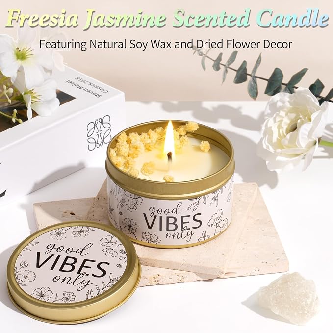 Spa Gifts for Women Bath Gift Set, Freesia & Jasmine Spa Gift Basket Home Bath - Image 4