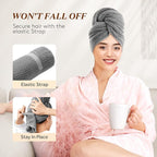 YFONG Large Hair Towel Wrap for Women, Super Absorbent Microfiber Hair Towel - Image 4