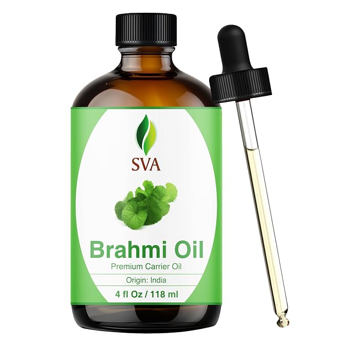 SVA Brahmi Oil - 4 Fl Oz – 100% Natural Cold Pressed Brahmi Oil - by SVAORGANICS