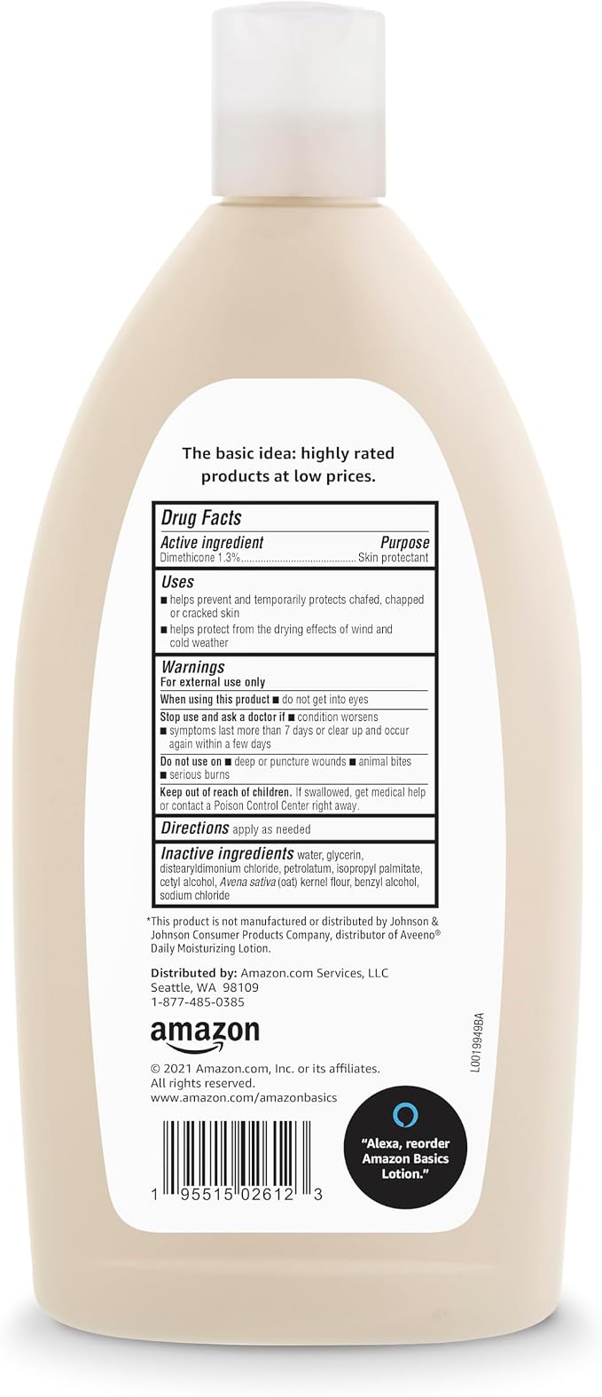 Amazon Basics Daily Moisturizing Oatmeal Body Lotion, Fragrance Free, Non-Greasy - Image 2